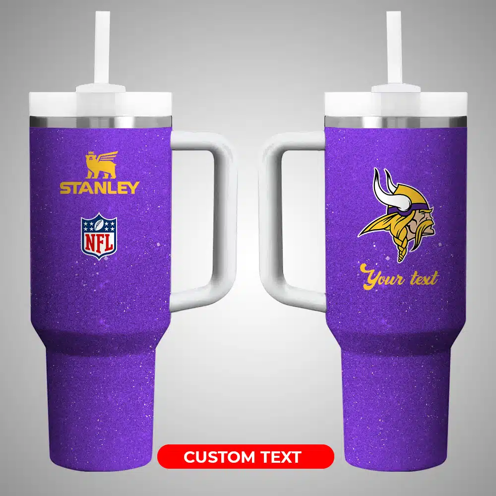 Customizable NFL Team Glitter Tumbler with Straw - Perfect Gift for Fans