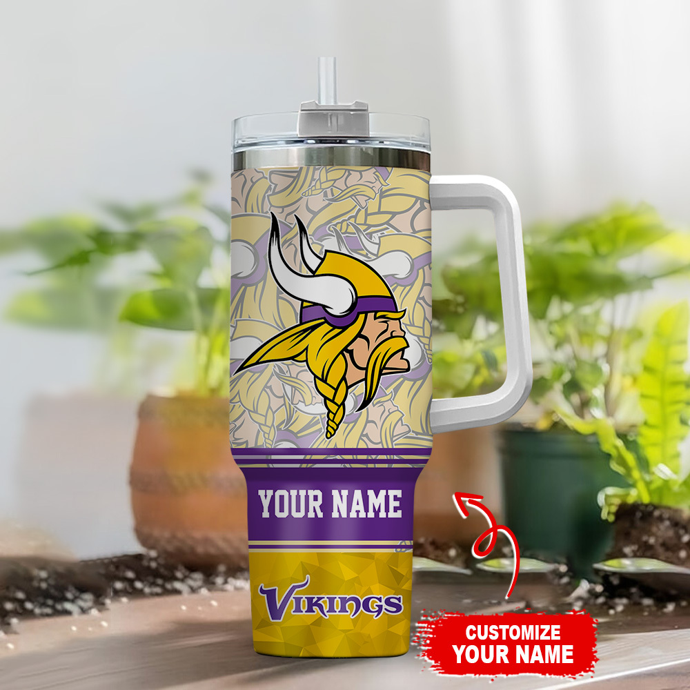 Customizable Viking Tumbler with Handle - Personalized Name Sports Fan Gift - Image 2
