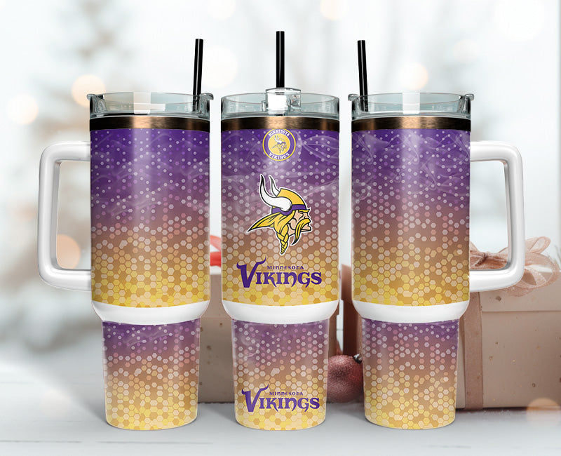Minnesota Vikings Insulated Tumbler with Handle - Perfect Gift for Fans