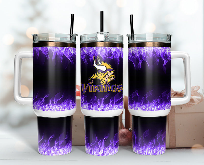 Vibrant Flame Design Tumbler Mug with Handle - Perfect Gift for Fans
