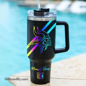 Vibrant Minnesota Vikings Tumbler - NFL Fan Essential Travel Mug
