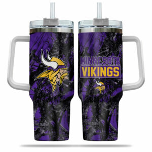Minnesota Vikings Insulated Tumbler with Handle - 40oz Travel Mug
