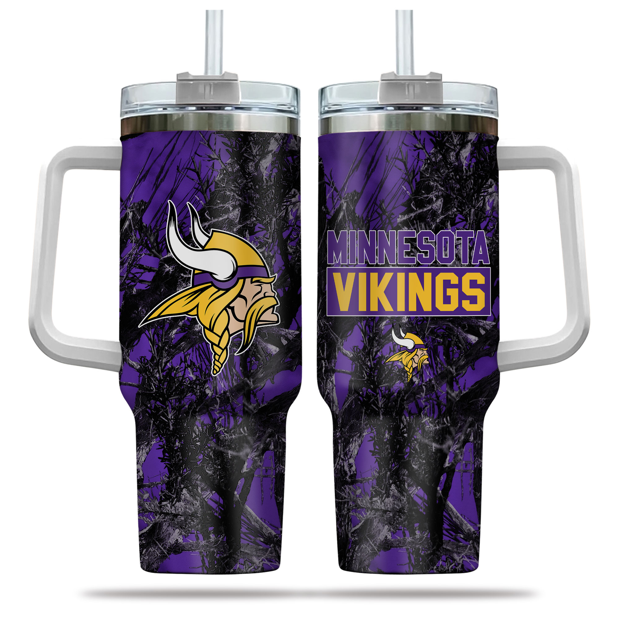 Minnesota Vikings Insulated Tumbler with Handle - 40oz Travel Mug