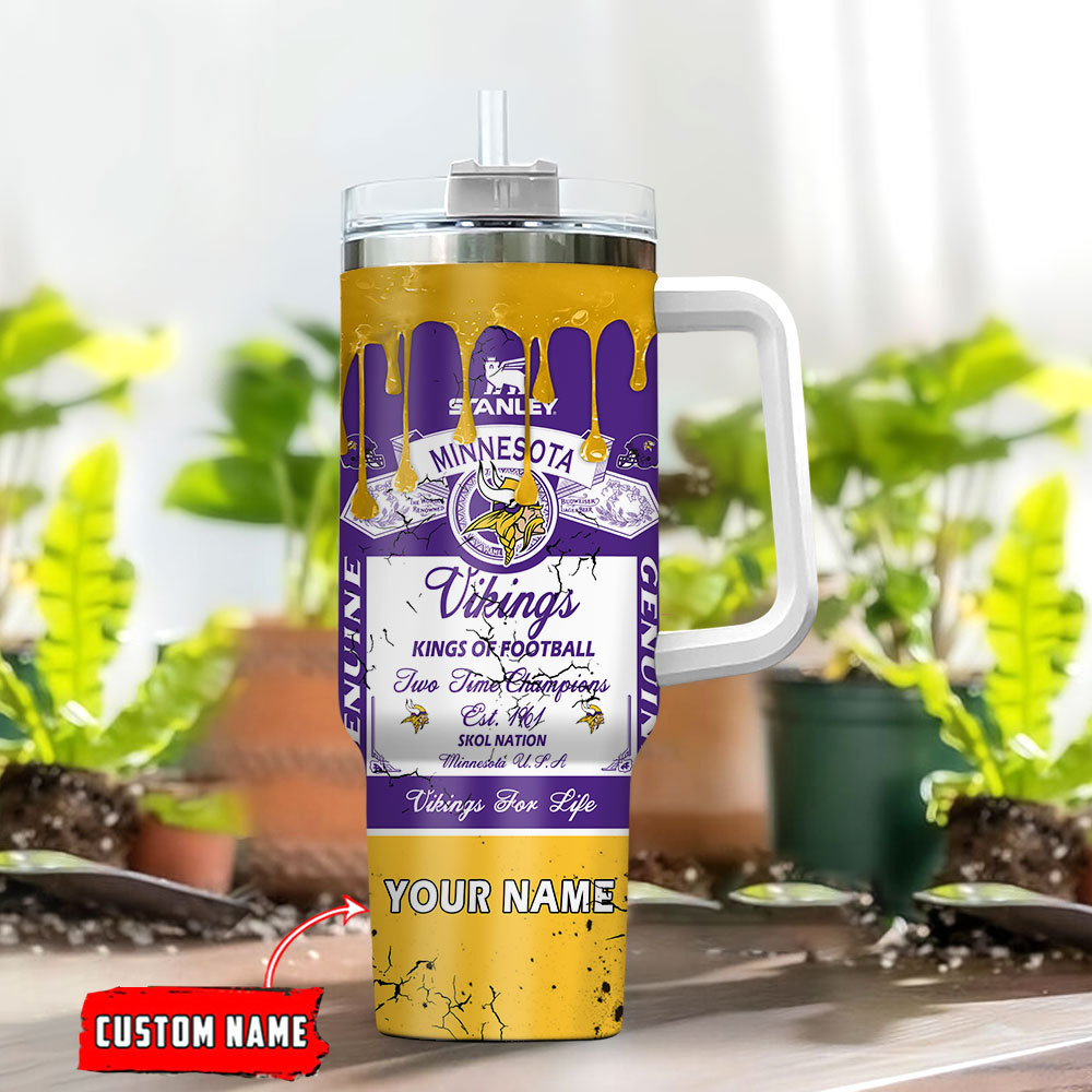 Custom Name Minnesota Football Champions Tumbler - Personalized Gift - Image 2