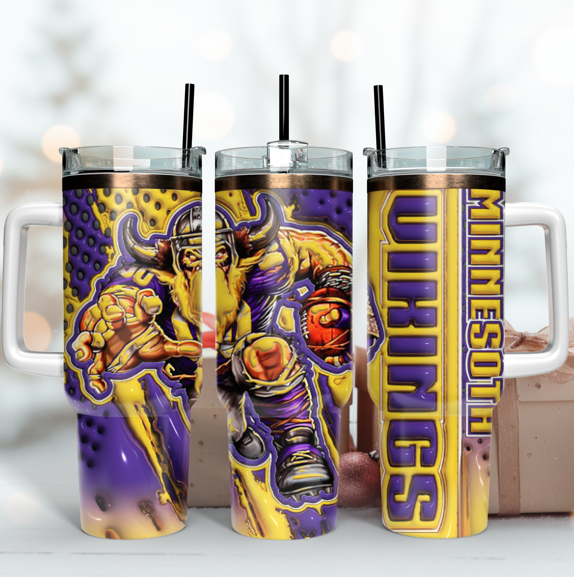 Vibrant Viking Football Tumbler - Perfect Gift for Fans!