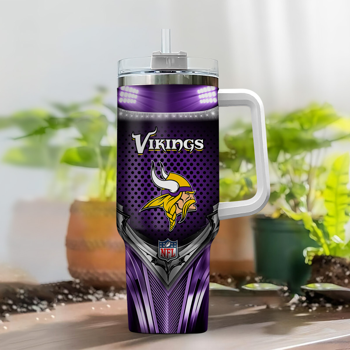 Personalized Vikings Fan Mug with Handle - Custom Name NFL Team Gift - Image 2
