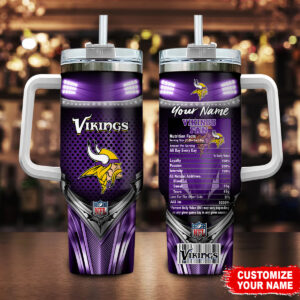Personalized Vikings Fan Mug with Handle - Custom Name NFL Team Gift