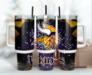 Vibrant Viking-Themed Tumbler with Handle & Straw - Perfect Gift for Fans