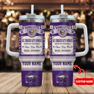 Custom Minnesota Vikings Tumbler - Personalized Football Fan Gift