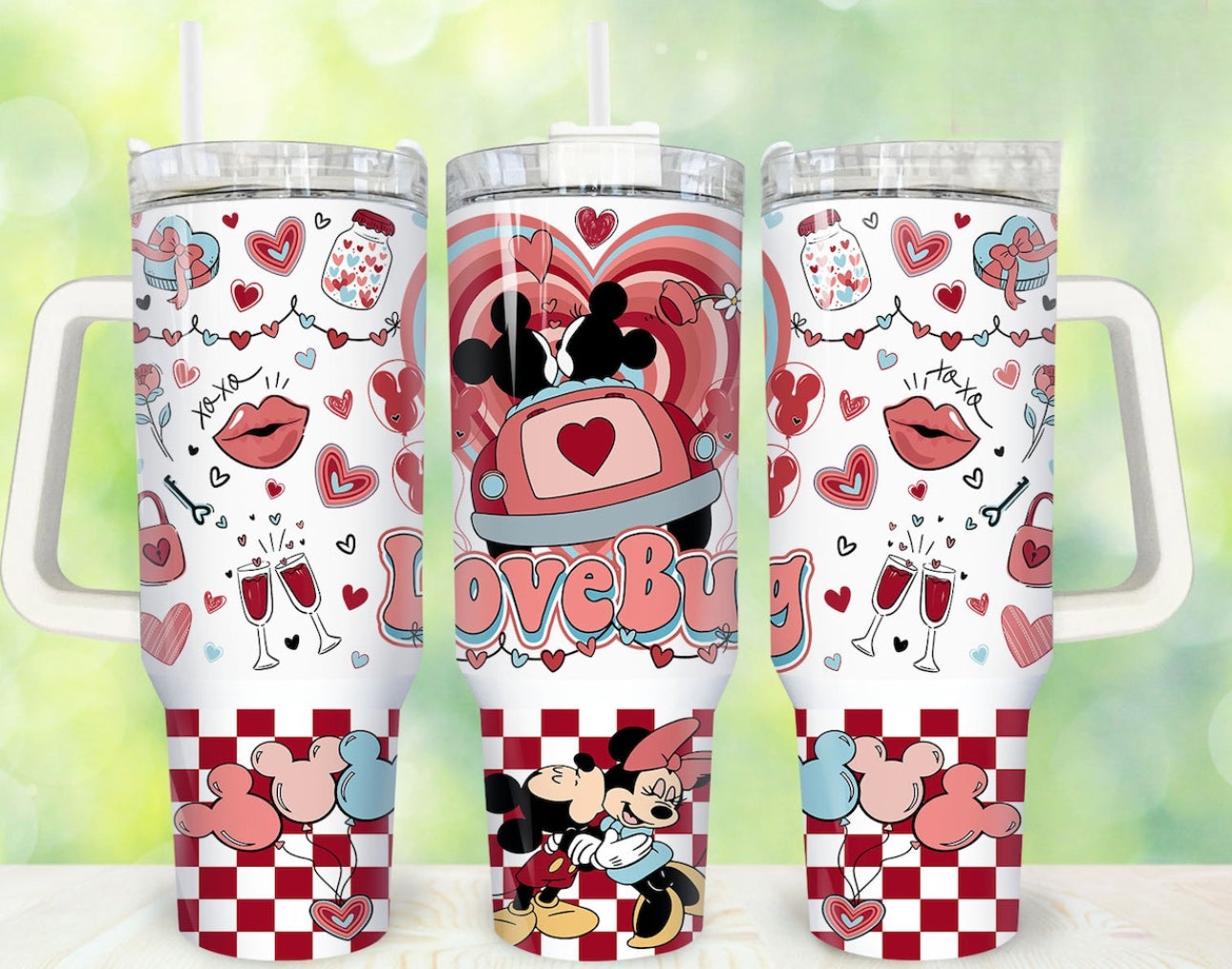 Romantic Cartoon Love Bug Travel Mug - Cute Valentine's Day Gift for Couples