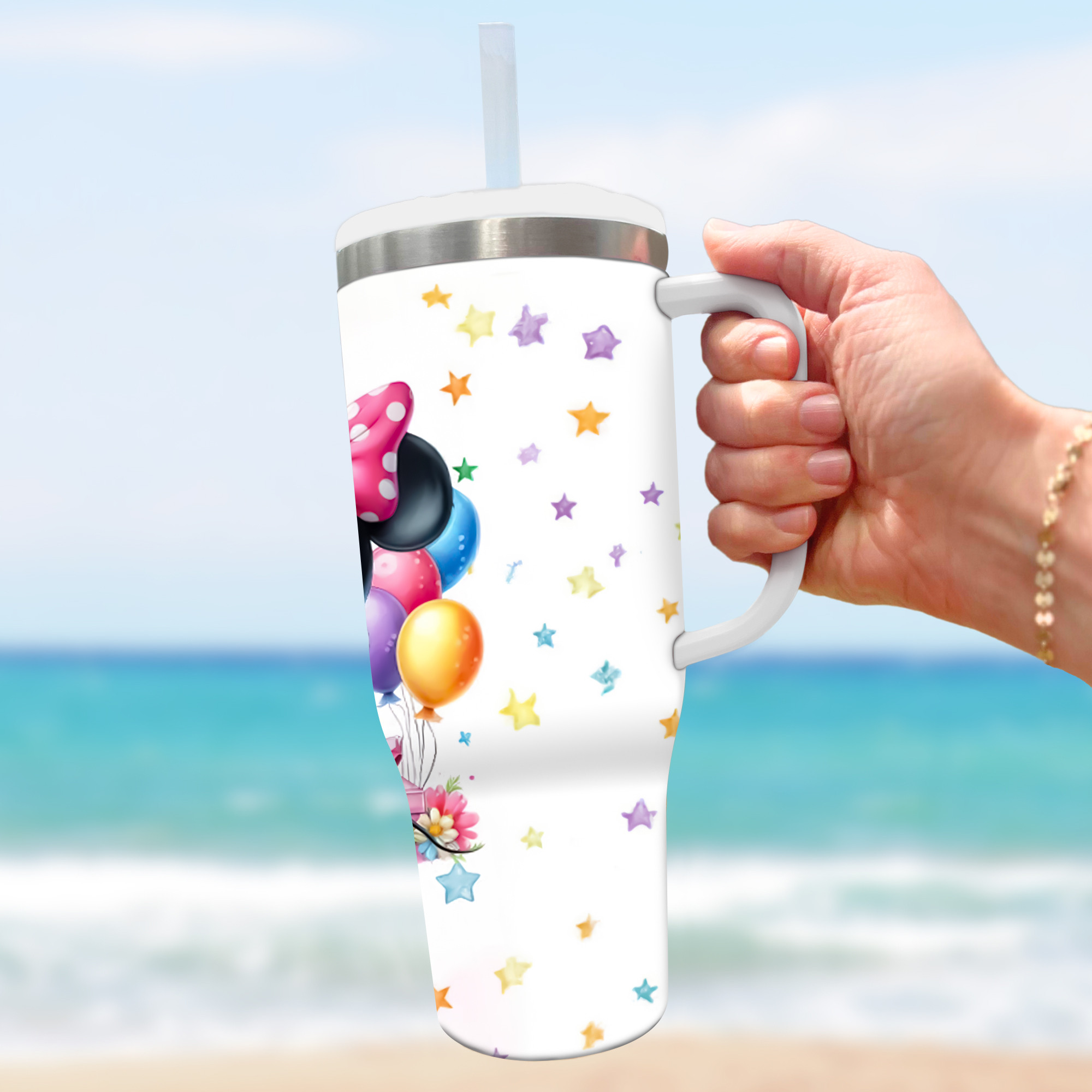 Personalized Happy Birthday Tumbler with Cute Character Design - Image 2