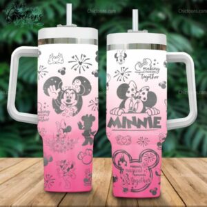 Charming Minnie Mouse Tumbler with Handle - Perfect for Disney Lovers