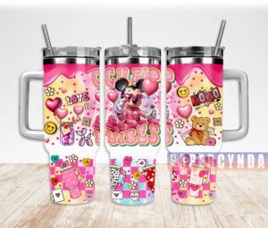 Cute Pink Vibes Tumbler with Straw - Perfect for Love & Fun!