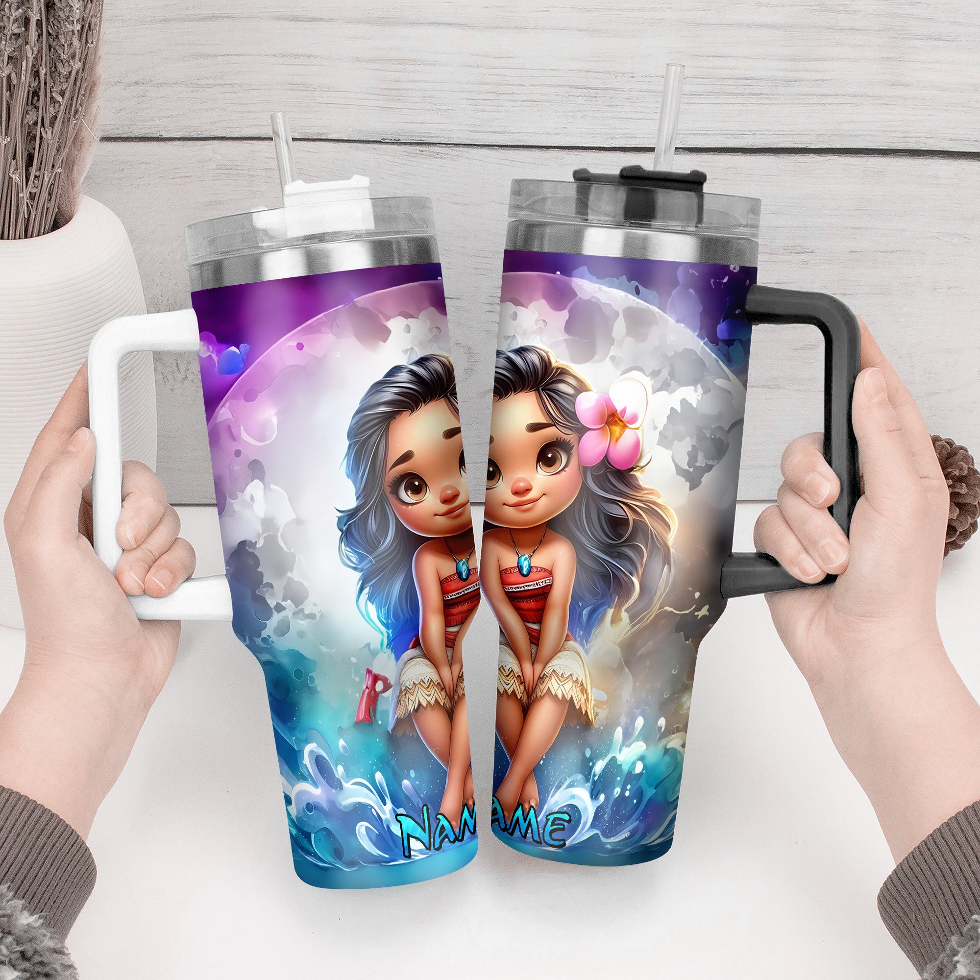Customizable Island Princess Tumbler - Personalized Name Insulated Travel Mug - Image 2