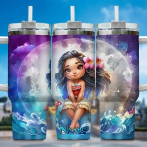 Customizable Island Princess Tumbler - Personalized Name Insulated Travel Mug