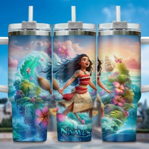 Personalized Tropical Adventure Tumbler Cup - Custom Name