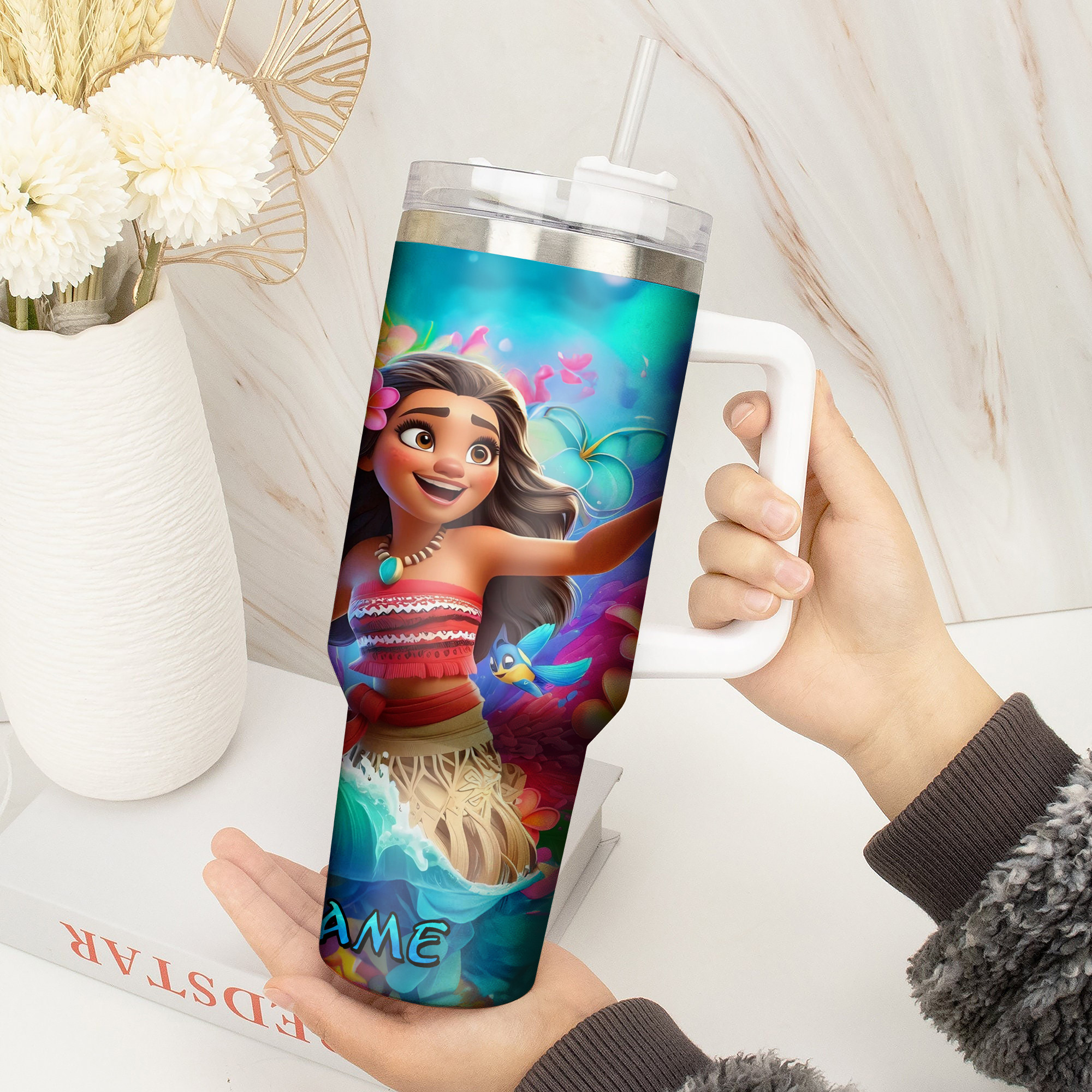 Personalized Tropical Adventure Tumbler - Vibrant Design with Custom Name - Image 3