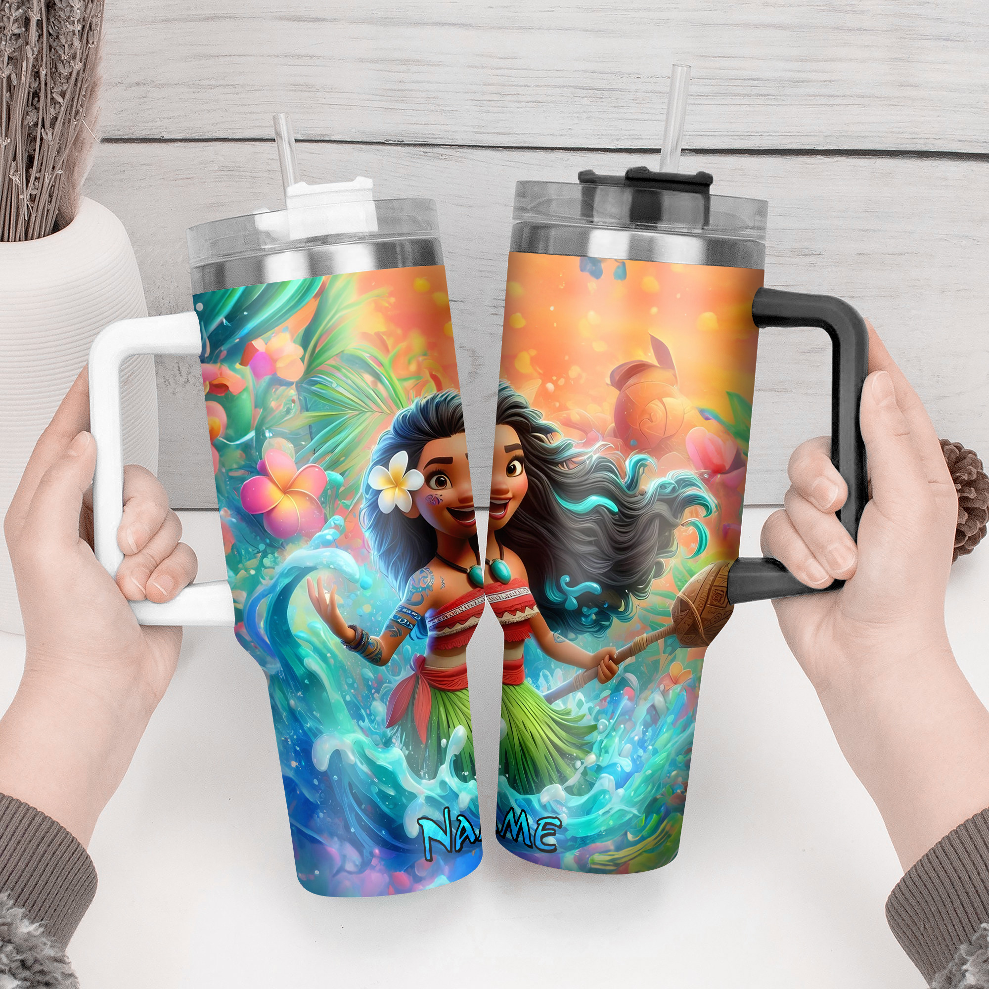 Personalized Tropical Adventure Tumbler - Custom Name Gift - Image 4