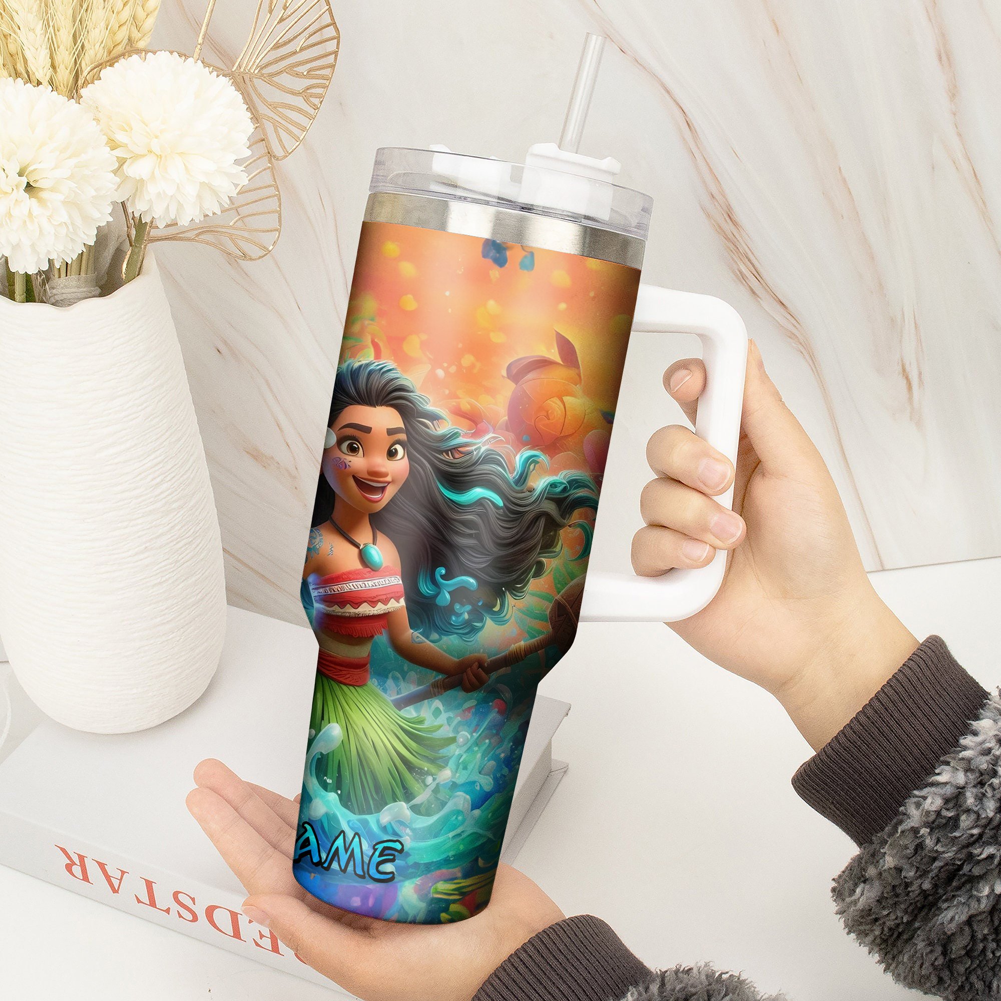 Personalized Tropical Adventure Tumbler - Custom Name Gift - Image 2