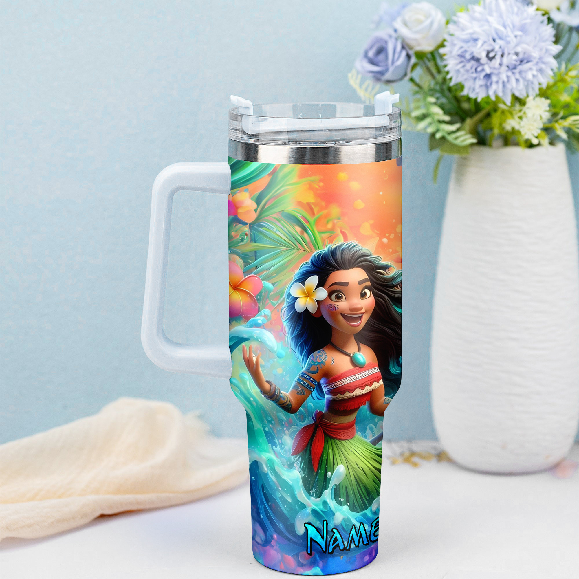 Personalized Tropical Adventure Tumbler - Custom Name Gift - Image 3