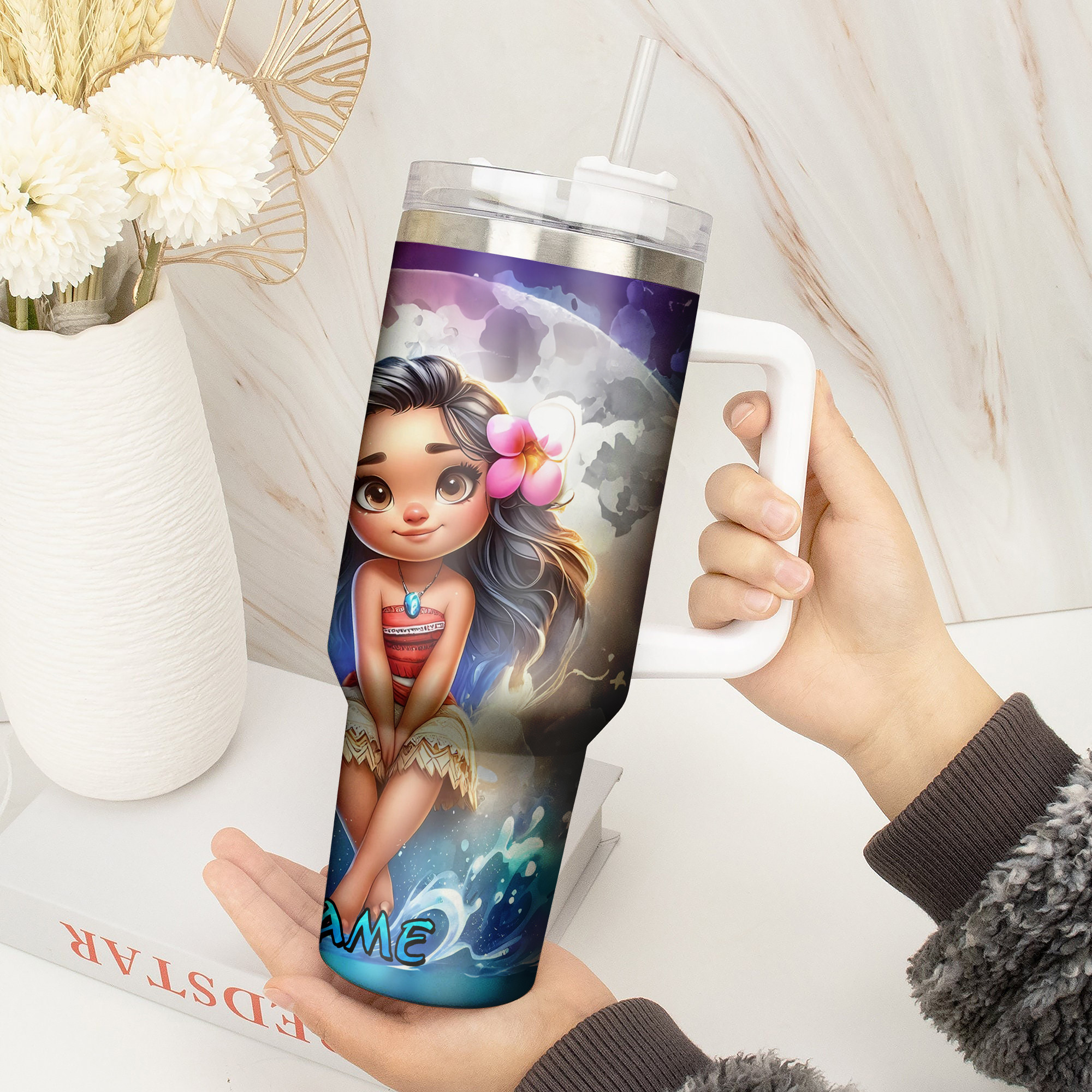 Customizable Island Princess Tumbler - Personalized Name Insulated Travel Mug - Image 3