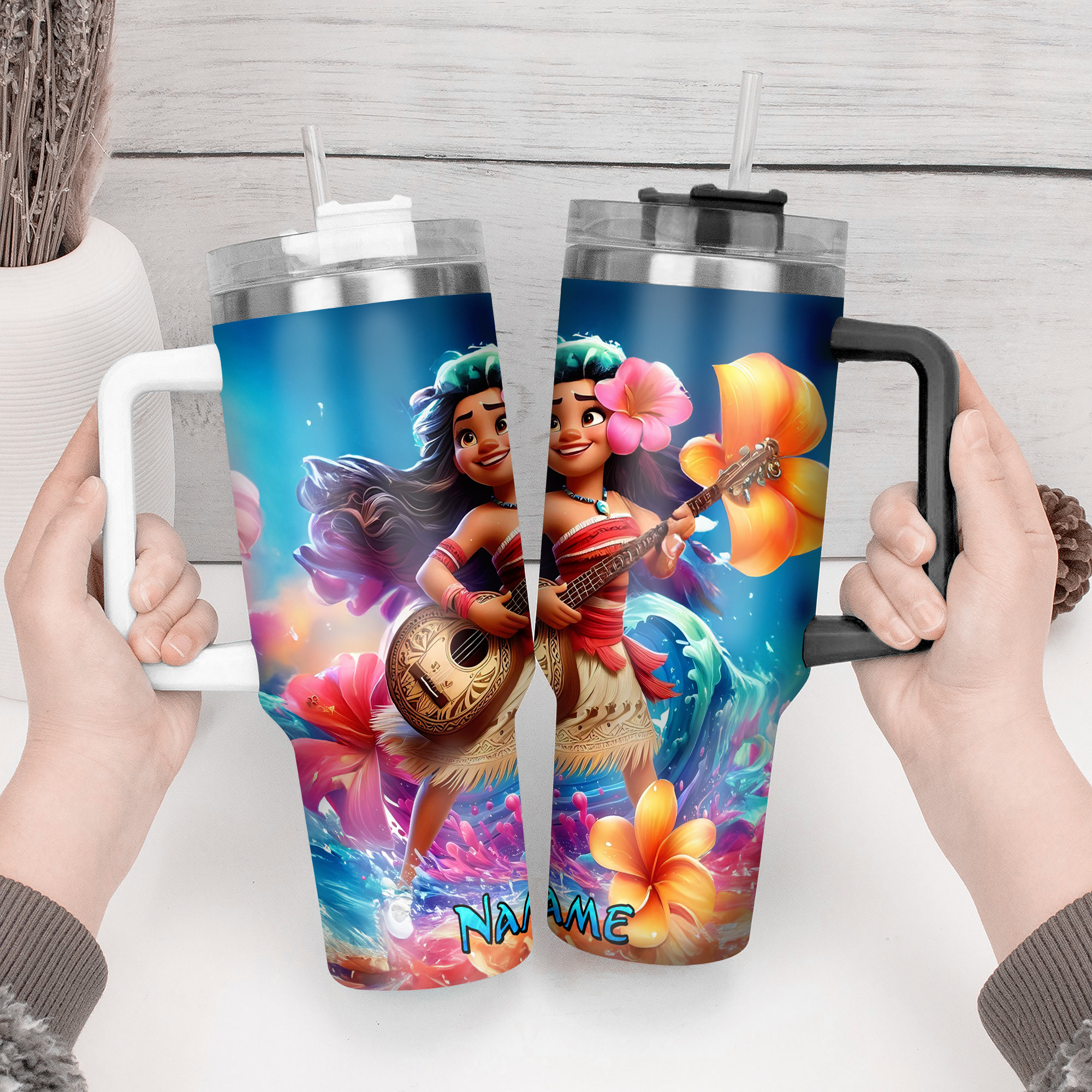 Personalized Tropical Adventure Tumbler - Custom Name & Vibrant Design - Image 3