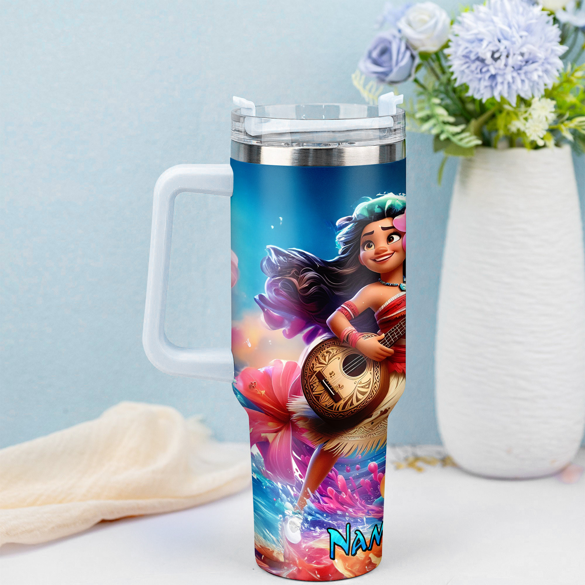 Personalized Tropical Adventure Tumbler - Custom Name & Vibrant Design - Image 2