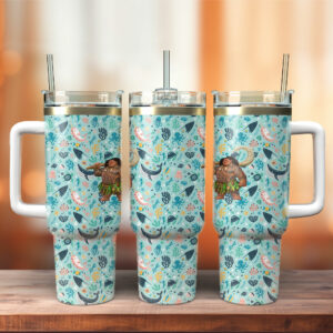 Moana Movies Custom Stanley Quencher 40oz Stainless Steel Tumbler With Handle - Threewoofs
