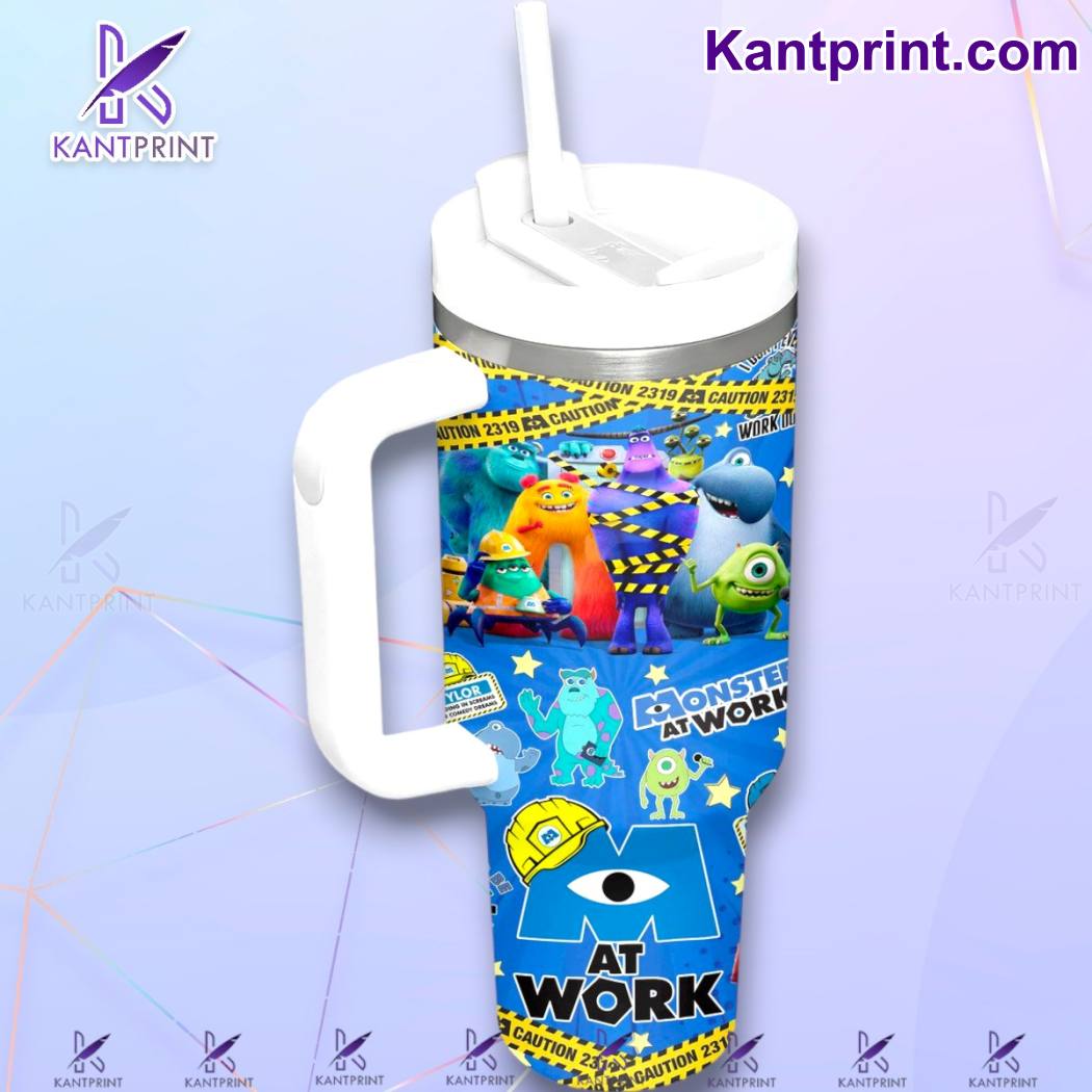 Monsters at Work Cartoon Tumbler - Insulated Travel Mug with Fun Characters - Image 2