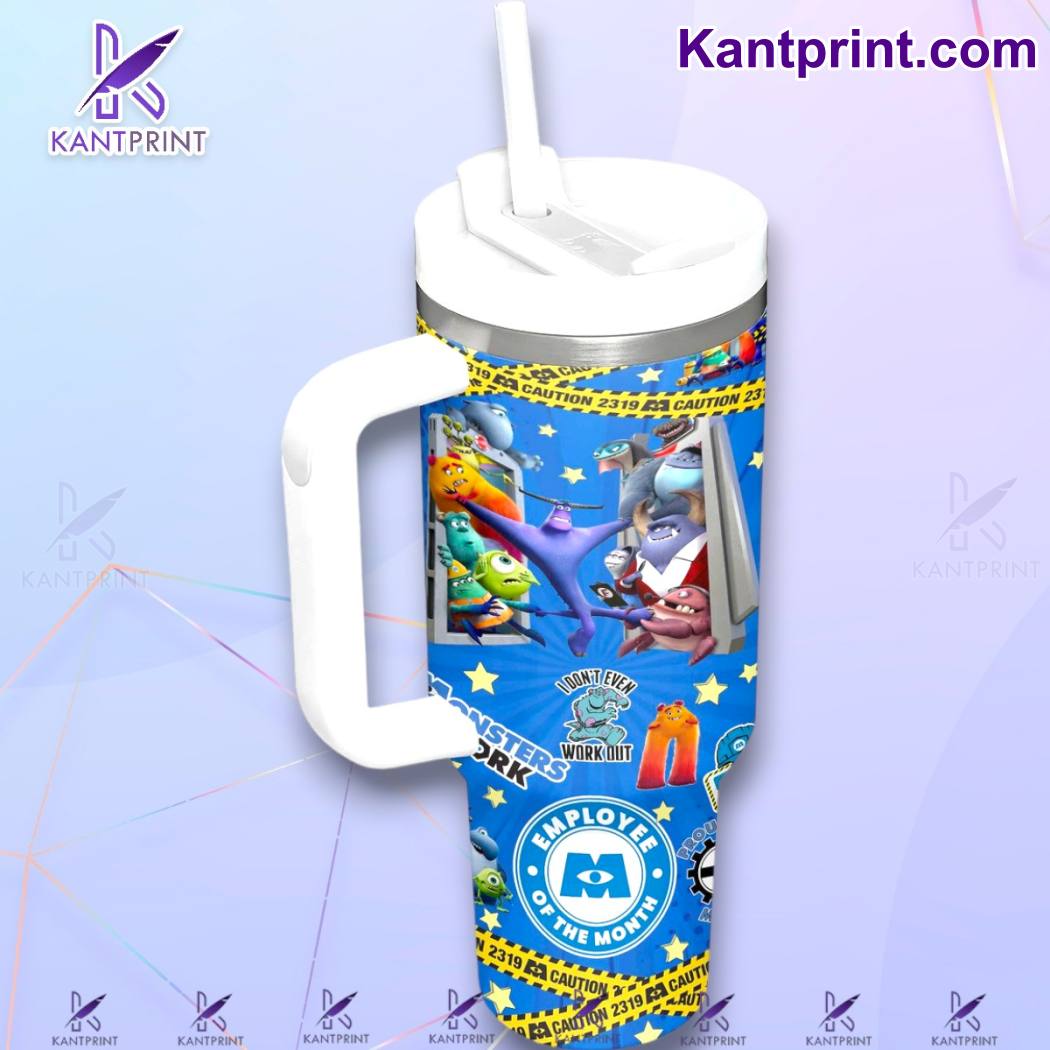 Monsters at Work Cartoon Tumbler - Insulated Travel Mug with Fun Characters - Image 3