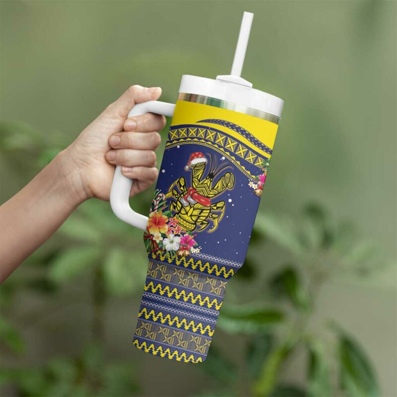 Monuina e Kilisimasi Niue Christmas Niuean Tribal Custom Stanley Quencher 40oz Stainless Steel Tumbler With Handle - Threewoofs - Image 3