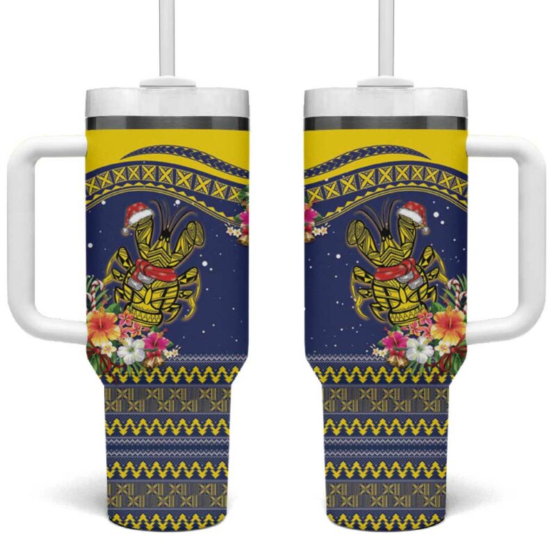 Monuina e Kilisimasi Niue Christmas Niuean Tribal Custom Stanley Quencher 40oz Stainless Steel Tumbler With Handle - Threewoofs