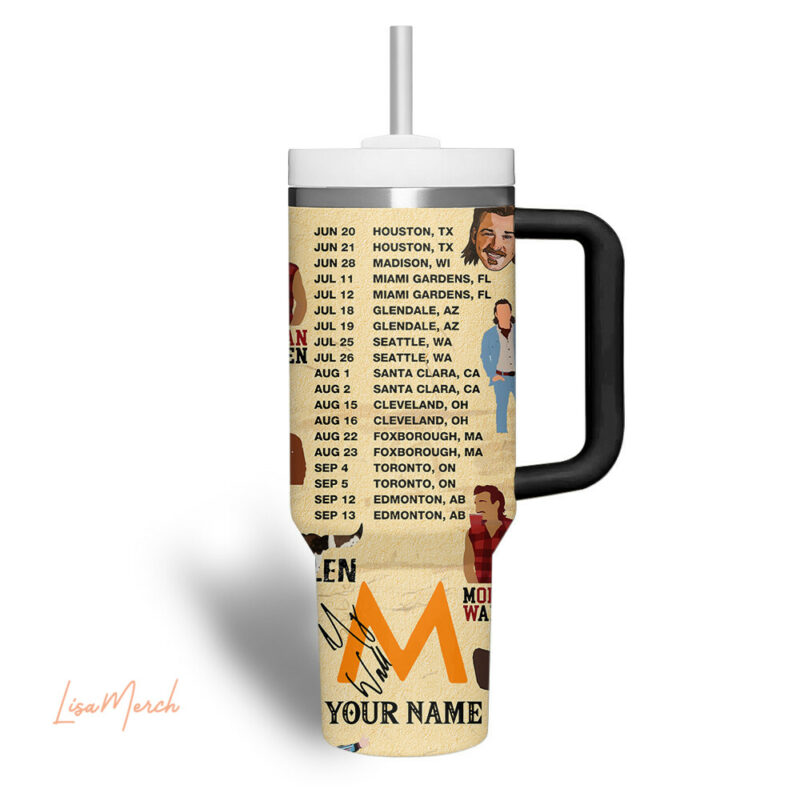 Morgan Wallen Music Custom Stanley Quencher 40oz Stainless Steel Tumbler With Handle - Threewoofs - Image 4