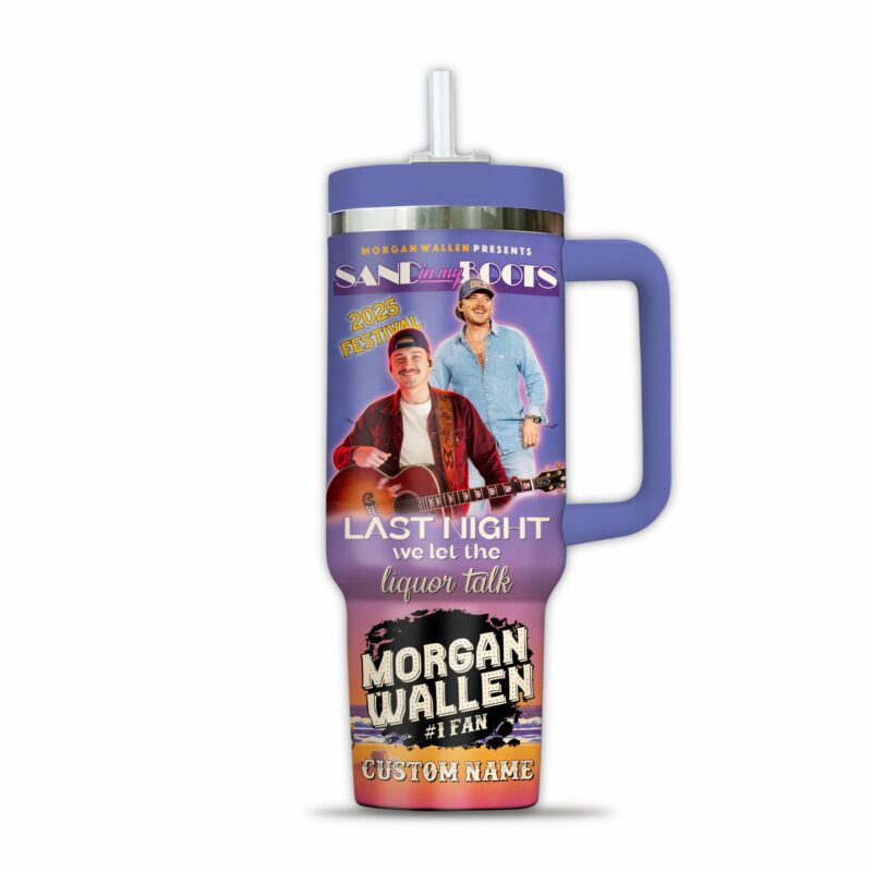 Morgan Wallen Music Custom Stanley Quencher 40oz Stainless Steel Tumbler With Handle - Threewoofs - Image 2