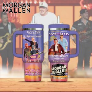 Morgan Wallen Music Custom Stanley Quencher 40oz Stainless Steel Tumbler With Handle - Threewoofs