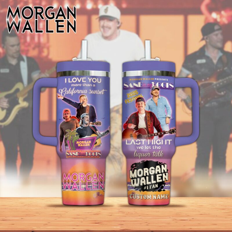 Morgan Wallen Music Custom Stanley Quencher 40oz Stainless Steel Tumbler With Handle - Threewoofs