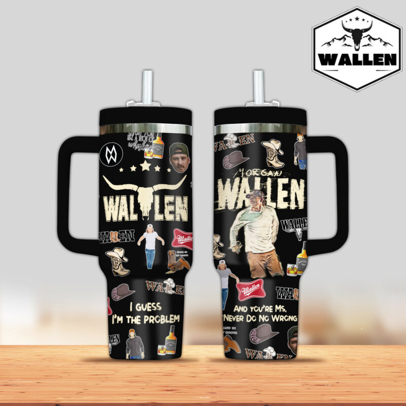 Morgan Wallen Music Custom Stanley Quencher 40oz Stainless Steel Tumbler With Handle - Threewoofs - Image 2