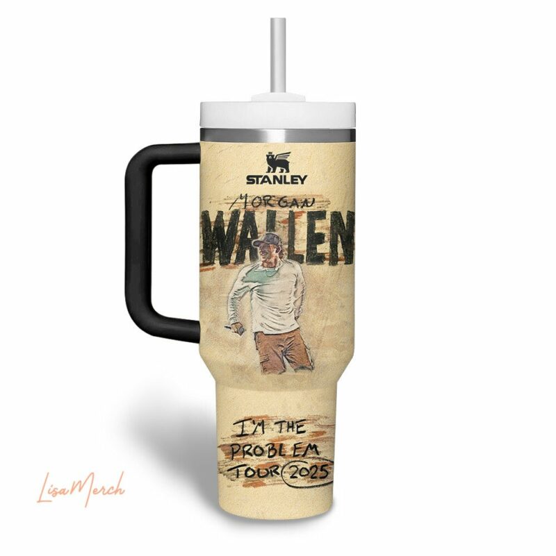 Morgan Wallen Music Custom Stanley Quencher 40oz Stainless Steel Tumbler With Handle - Threewoofs - Image 3