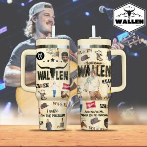 Morgan Wallen Music Custom Stanley Quencher 40oz Stainless Steel Tumbler With Handle - Threewoofs