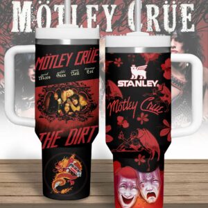 Motley Crue Music Custom Stanley Quencher 40oz Stainless Steel Tumbler With Handle - Threewoofs