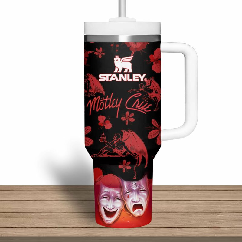 Motley Crue Music Custom Stanley Quencher 40oz Stainless Steel Tumbler With Handle - Threewoofs - Image 4