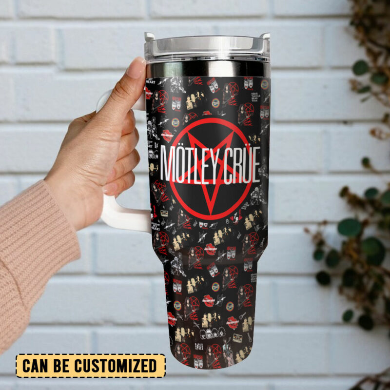 Motley Crue Music Custom Stanley Quencher 40oz Stainless Steel Tumbler With Handle - Threewoofs - Image 3