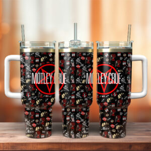 Motley Crue Music Custom Stanley Quencher 40oz Stainless Steel Tumbler With Handle - Threewoofs