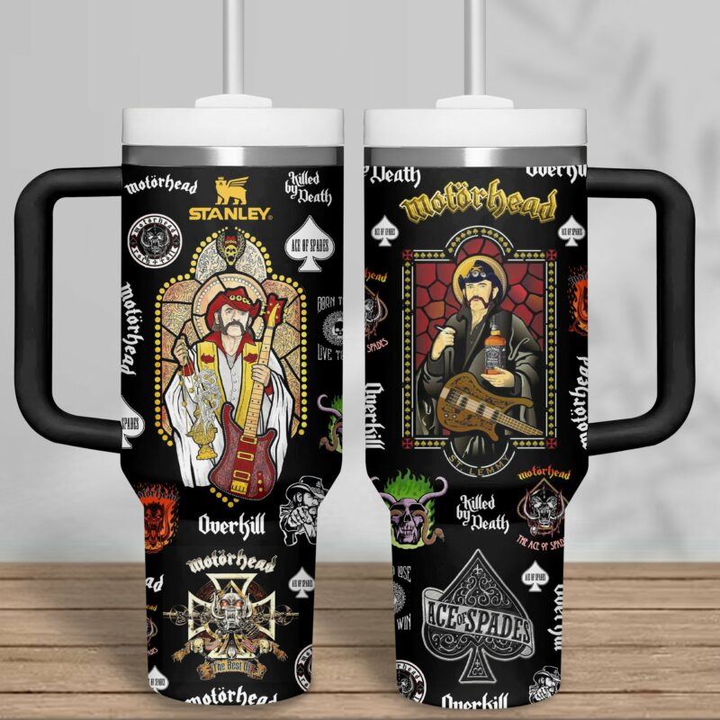 Motorhead Music Custom Stanley Quencher 40oz Stainless Steel Tumbler With Handle - Threewoofs - Image 2