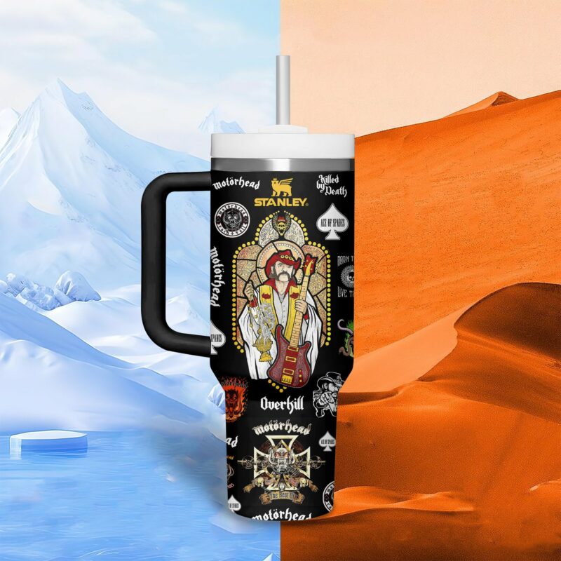 Motorhead Music Custom Stanley Quencher 40oz Stainless Steel Tumbler With Handle - Threewoofs - Image 3