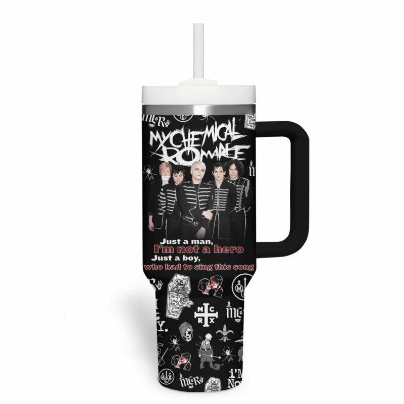 My Chemical Romance Music Custom Stanley Quencher 40oz Stainless Steel Tumbler With Handle - Threewoofs - Image 2