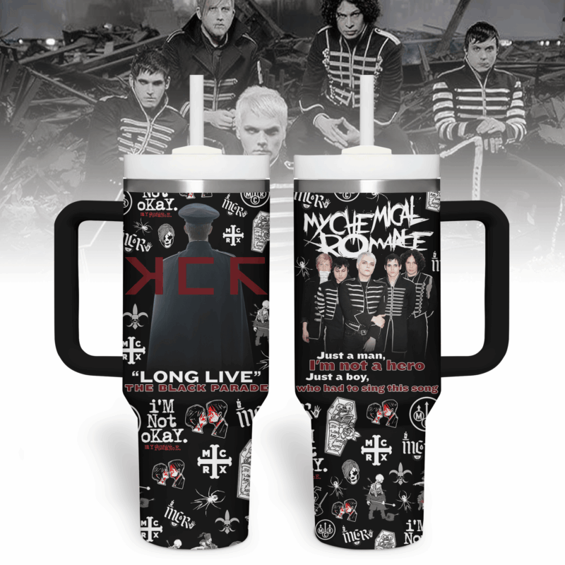 My Chemical Romance Music Custom Stanley Quencher 40oz Stainless Steel Tumbler With Handle - Threewoofs