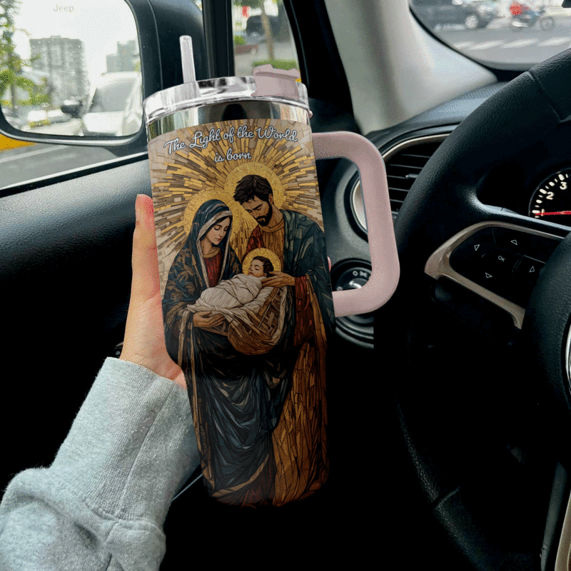 Nativity Blessings Christmas Custom Stanley Quencher 40oz Stainless Steel Tumbler With Handle - Threewoofs - Image 3