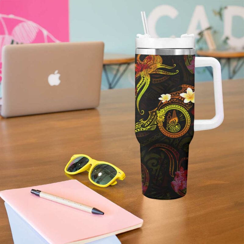 New Caledonia Custom Stanley Quencher 40oz Stainless Steel Tumbler With Handle - Threewoofs - Image 5