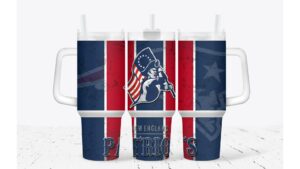 Patriots Fan Mug with Handle and Straw - Show Your Team Spirit!